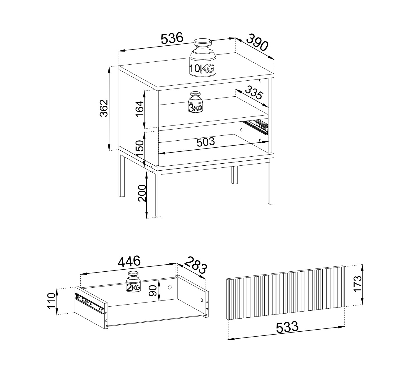 Stolik nocny S54