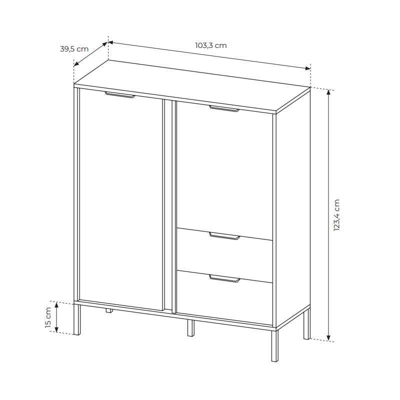 Komoda wysoka 2d2s LARS