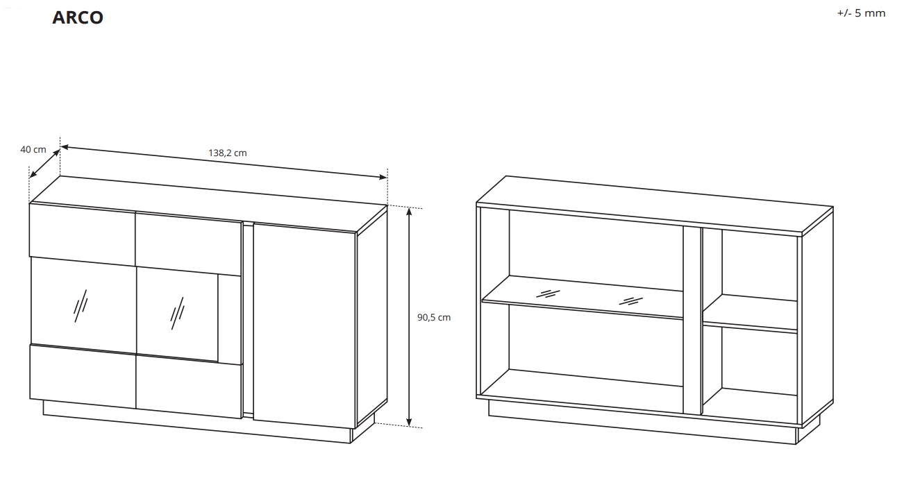 komoda 138 witryna arco