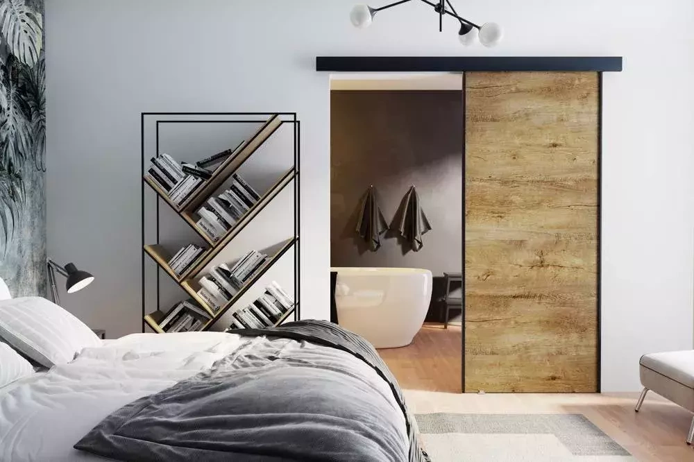 Skjutdörr 90 cm gold craft ek Marti